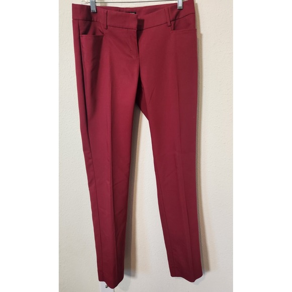 Express Columnist Red Trouser Mid-Rise Pants Women's Skinny 4L‎ Stretch Office - Picture 1 of 8